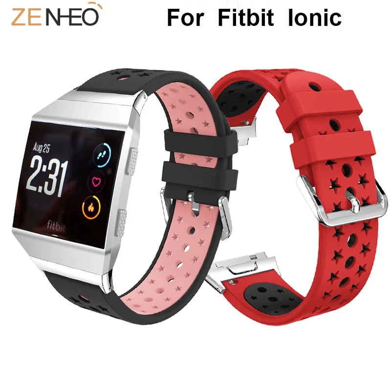 

Lovely Silicone watch strap For Fitbit Ionic double colors Watches band replacement For Fitbit Ionic Bracelet wristband