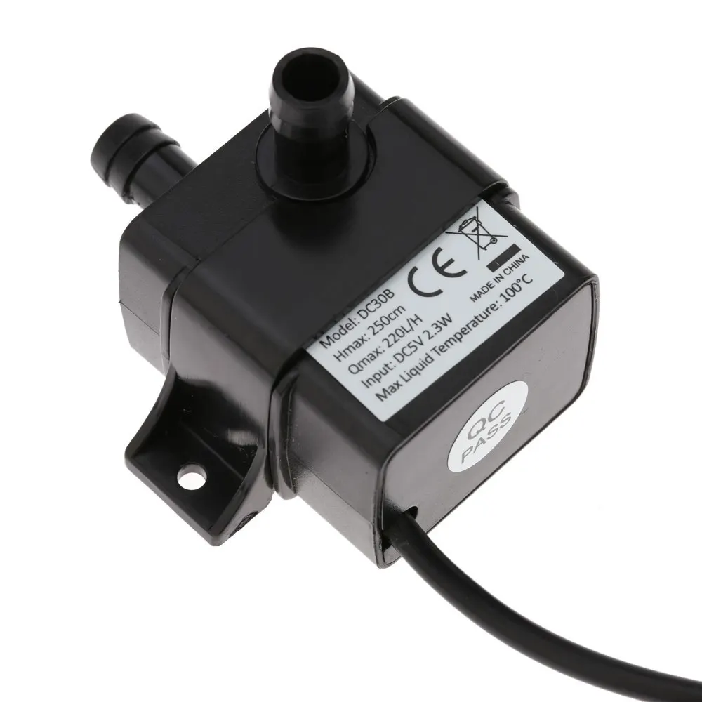Черный Ультра-тихий мини USB DC5V 2,3 W микро Бесщеточный Водяной масляный насос Водонепроницаемый подводный фонтан аквариумный циркулирующий - Цвет: Черный