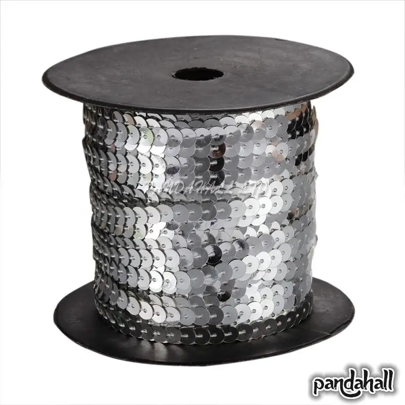 

Silver White Paillette/Sequin Roll, about 6mm in diameter, 100 yards/roll