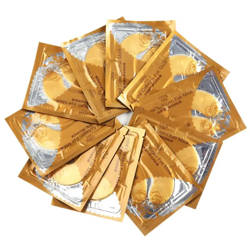 

20pcs=10packs Gold Eye Masks Remove Black Eye Care Crystal Collagen Eye Mask Patches Anti-Wrinkle Face Mask