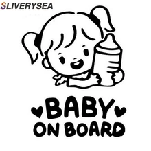 SLIVERYSEA Baby Girl On Board 3D Car Stickers Motorcycle Decals Vinyl Window Stickers Car Styling #B1069 car styling cool flying eagles with wings car stickers bird hawk motorcycle bike decals auto window tail bumpers
