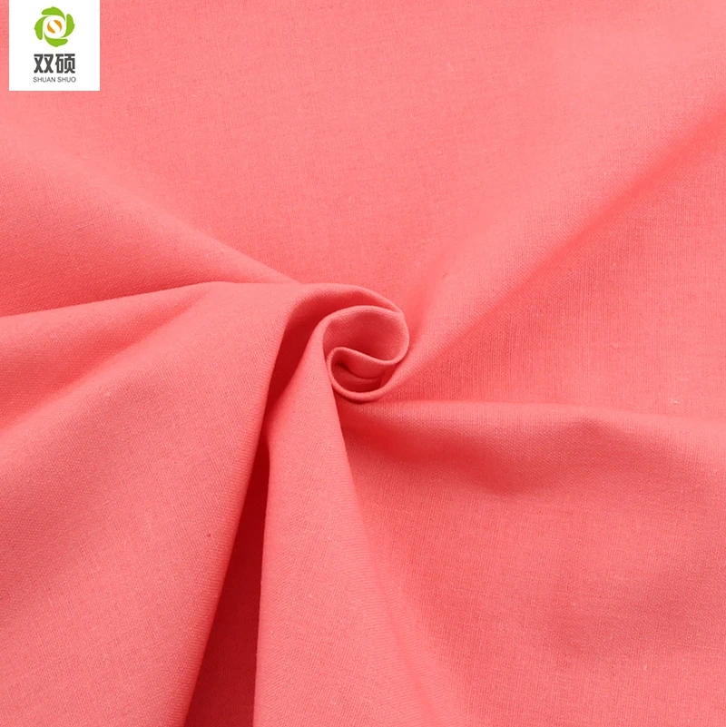 

2015 New Pure Color Linen Cotton Fabric Meter Sewing Textile Patchwork Fabric For Women Dress Clothes Bedding Sets 140x50cm