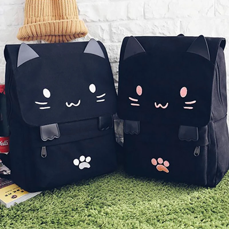 Детская кошка Mochila женские сумки повседневные студенческие мультфильм вышивка