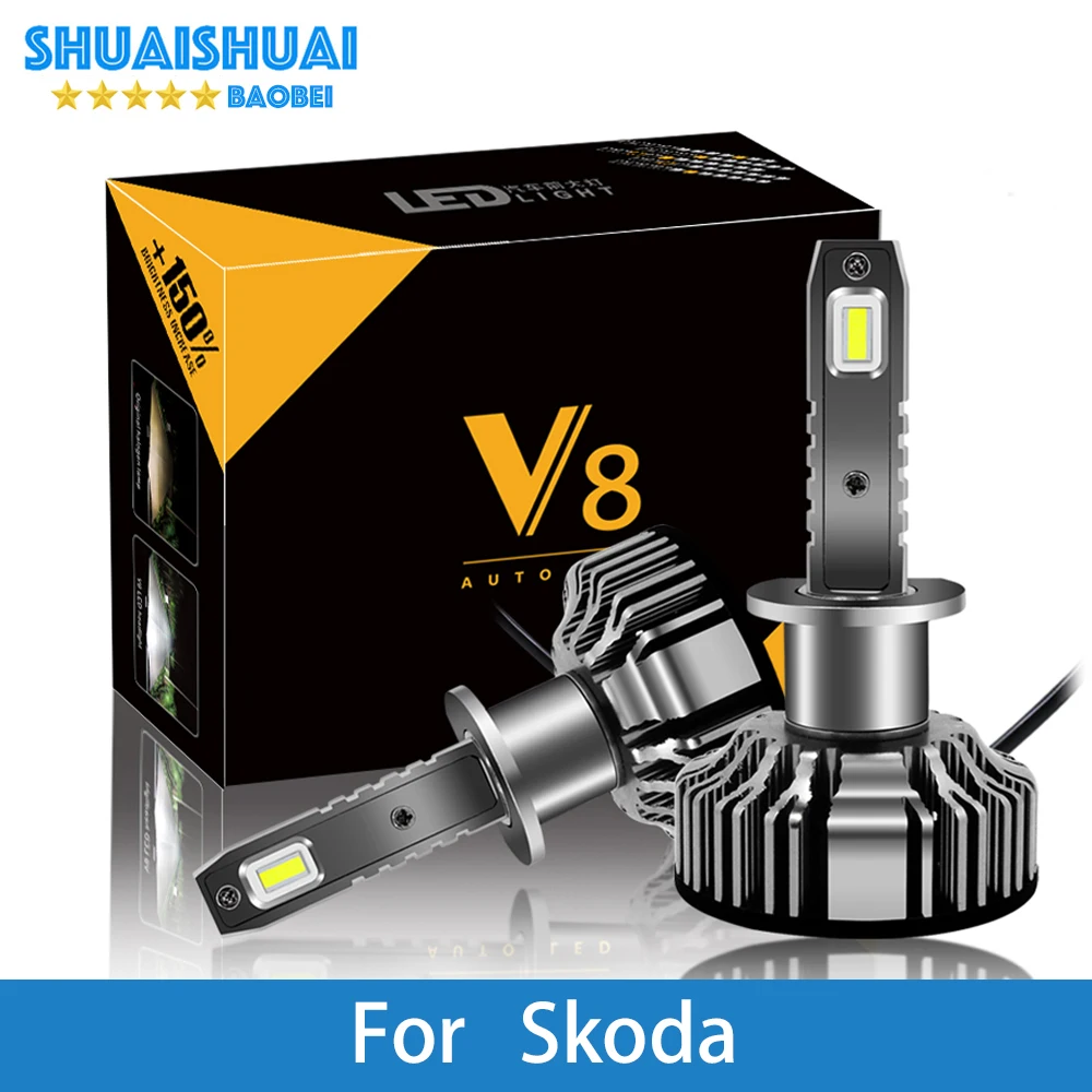 

2 Pcs Car Headlight For Skoda Octavia 2 Citigo Rapid Fabia Superb H7 LED H4 LED H1 H7 H3 9005 8000LM CSP Chips Fog Light Bulb