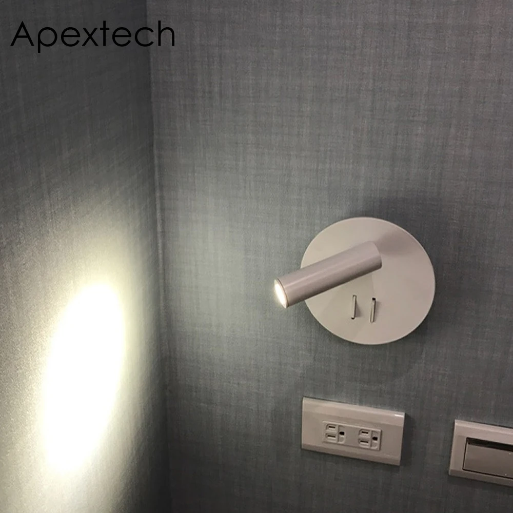 Светодиодный настенный светильник Apextech для спальни с поворотом на 360
