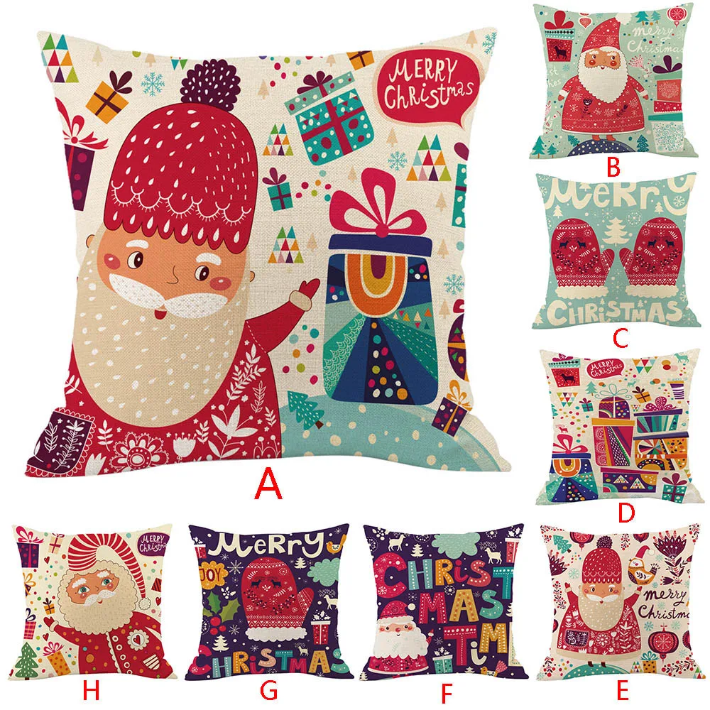 

ISHOWTIENDA Cotton Linen Square Home Decorative Throw Pillow Case Sofa Waist Cushion Cover square plain dyed Cushion cover