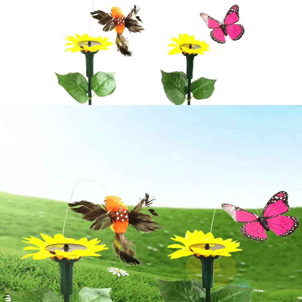 

Solar Powered Dancing Fluttering Butterflies Hummingbird Yard Decor Gifts YMP