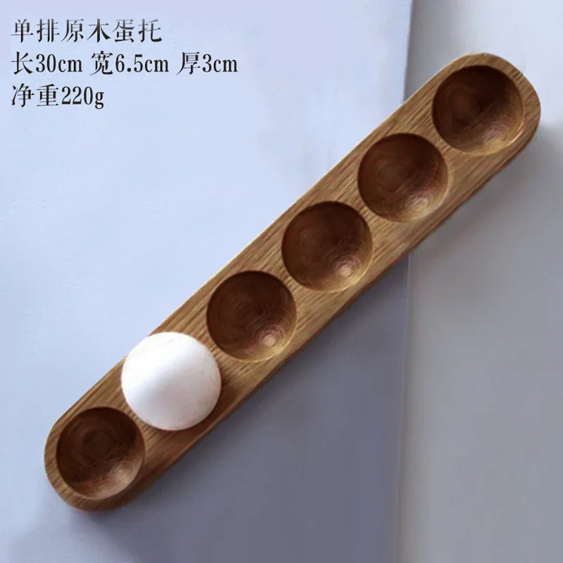 Японский стиль деревянный двухрядный ящик для хранения яиц Домашний Органайзер держатель для яиц аксессуары для декора кухни - Цвет: M