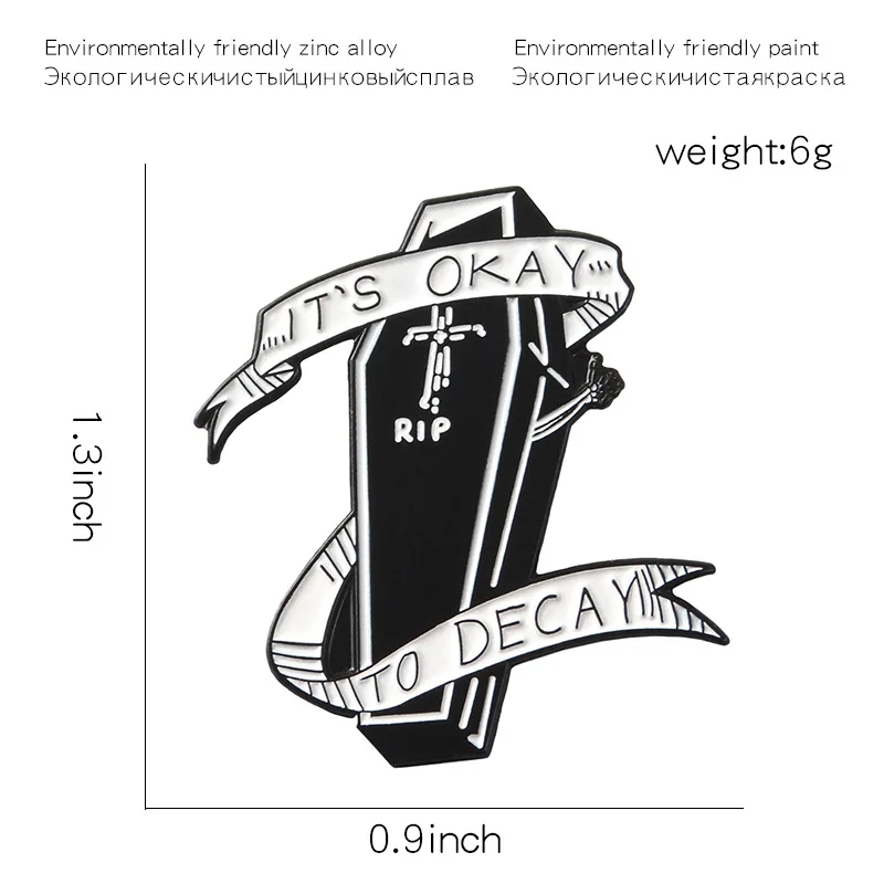 Значки панка, буквы, это нормально, чтобы разломать Броши для женщин, булавки для гроба, ювелирные изделия, эмаль, значки на лацкан, значки на рюкзак, сумка, аксессуары, подарок