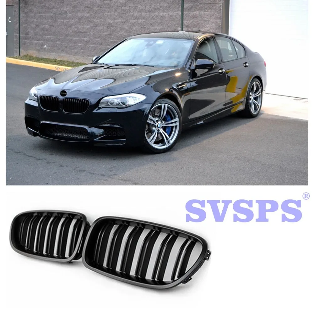 Best Black Pear High Quality ABS Front Middle Grille Double Slat Style For BMW 5 series F10 F11 F18 2010 2018 Year