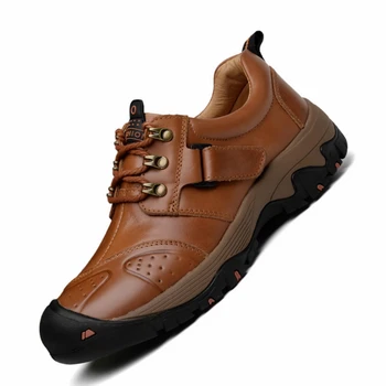 

Outdoor men genuine leather hiking shoes camping sport walking trekking shoes climbing hunting shoes hiking sneakers boots men