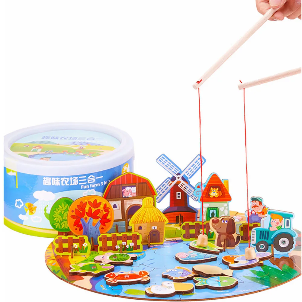 Новые магнитные Go доска для рыбалки игры деревянные игрушки Детские интеллект Развивающие игрушки для мальчиков и девочек детские подарки игрушки Монтессори Пазлы