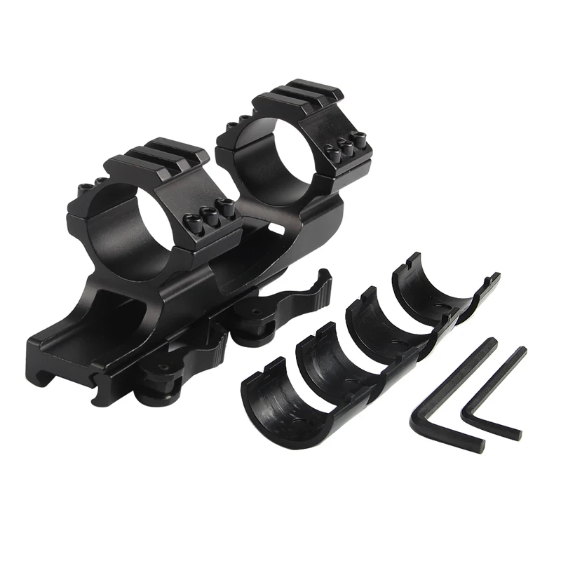 25mm 30mm Dual Ring Cantilever Heavy Duty Scope Mount 20mm Rail Picatinny Weaver with Qick Detach Locks RL2-0024