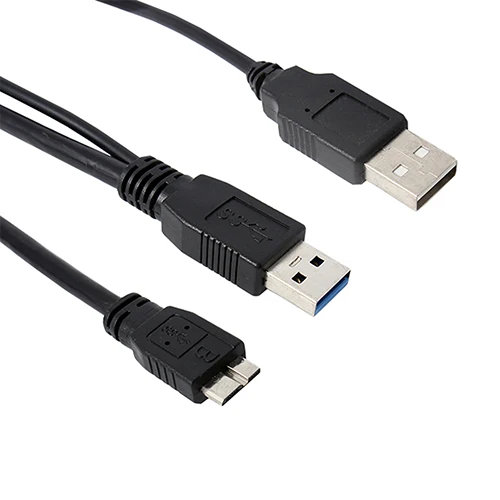 

Black Dual A to Micro-B USB 3.0 Y Cable for Sumsang Galaxy S5 Note 3 USB HUB smt88