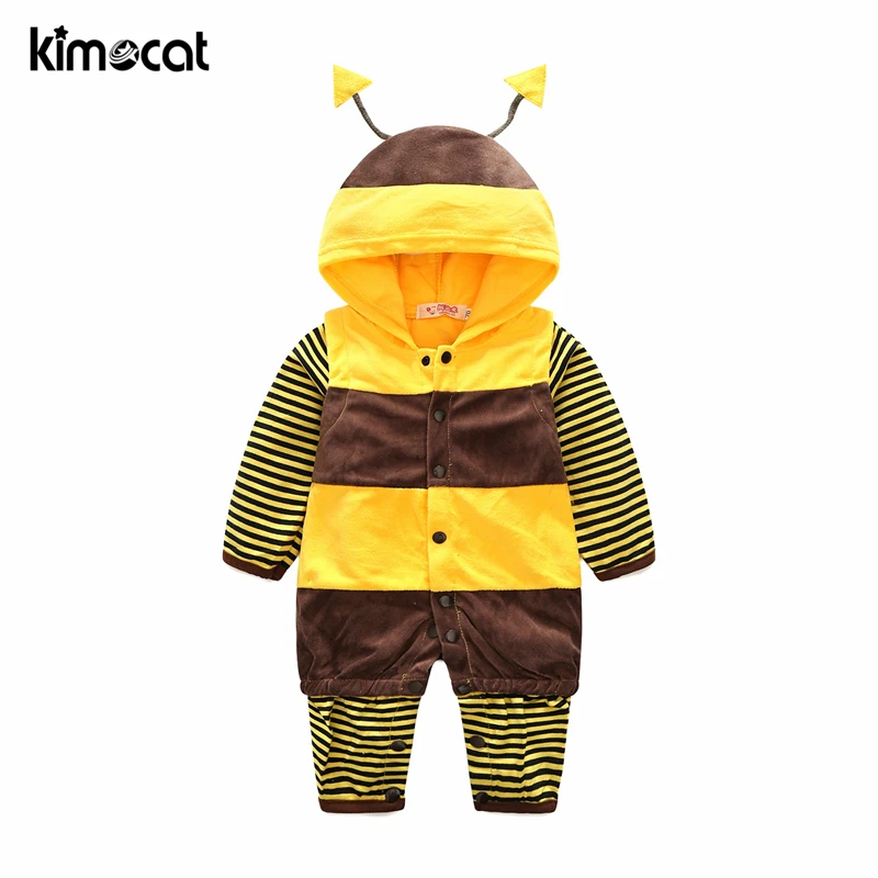 Kimocat/Одежда для маленьких мальчиков и девочек яркий комбинезон с капюшоном