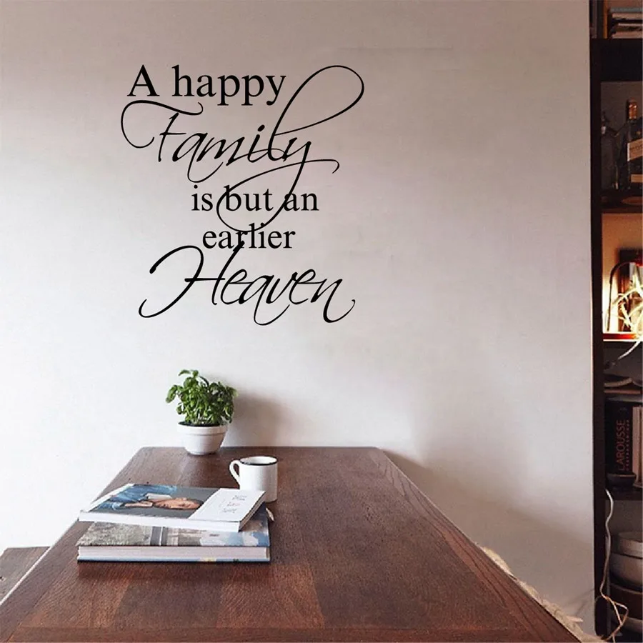 

a happy family is but an earlier heaven wall stickers,Wall Decal Quote Wall Lettering Art Words,large size Selectable
