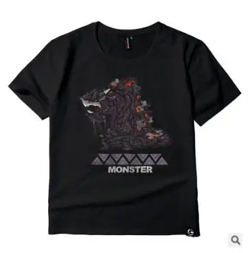 Monster футболка с изображением охотника для мужчин унисекс футболка мультфильм футболка повседневное Топ аниме Camiseta Streatwear короткий рукав ткань топы