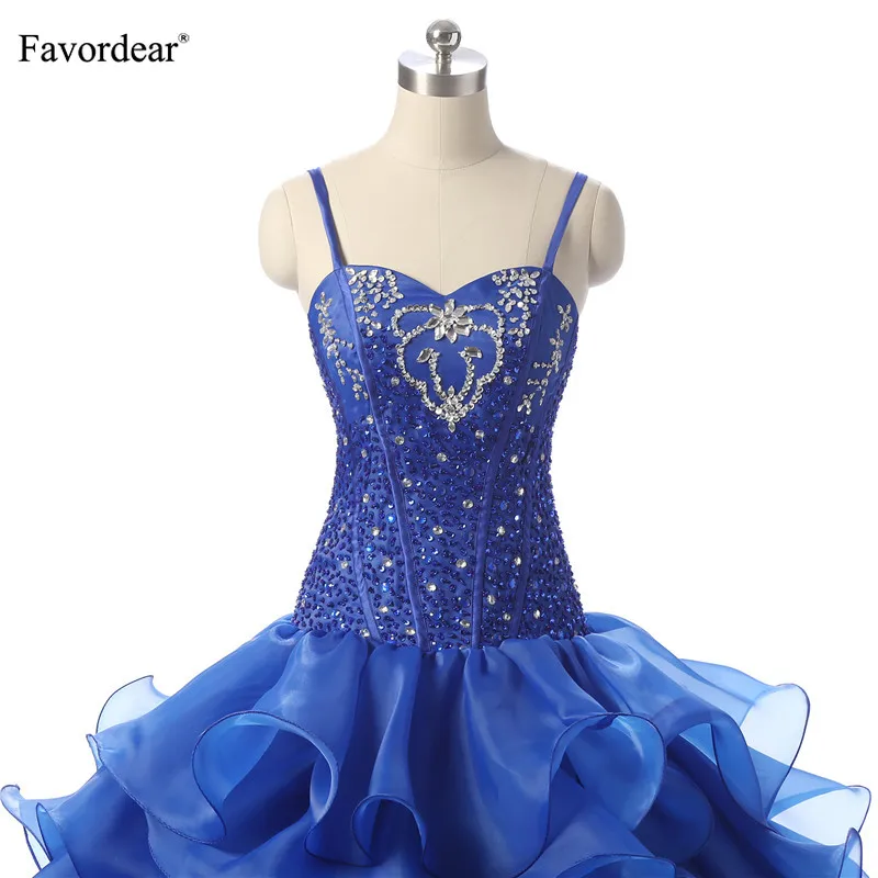 Favordear/Многоярусное бальное платье с рюшами на тонких бретельках Vestidos Quinceanera
