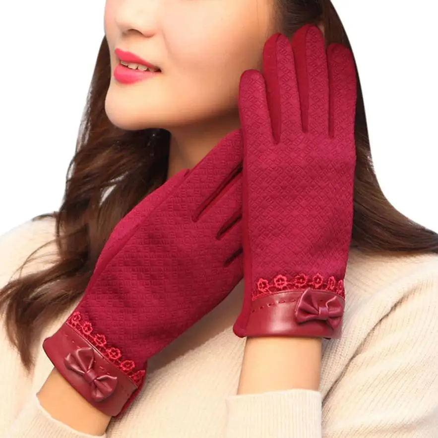Модные женские зимние осенние спортивные теплые перчатки Eldiven Guantes mujer кожаные Luvas