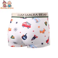 10 шт./партия, трусы-боксеры для мальчиков, милое детское нижнее белье-боксеры из чесаного хлопка с рисунком машины и лайкры, нижнее белье для маленьких мальчиков
