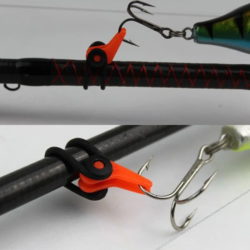 10pcs/Pack Fishing Rod Hook Hanging Bait Hanging Device Fishing Hook Keeper Plastic Bait Treble Holder Fishing Accessory MJ