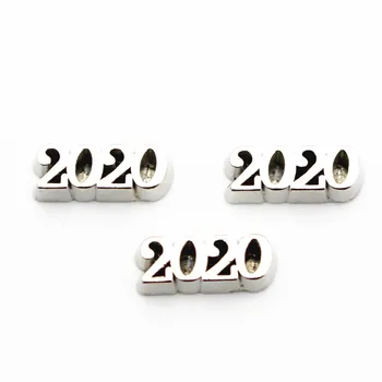 

Newest 10pcs/lot Metal Enamel Number 2020 Year Silver Floating Charms For Living Glass Memory Lockets Necklace DIY Jewelry