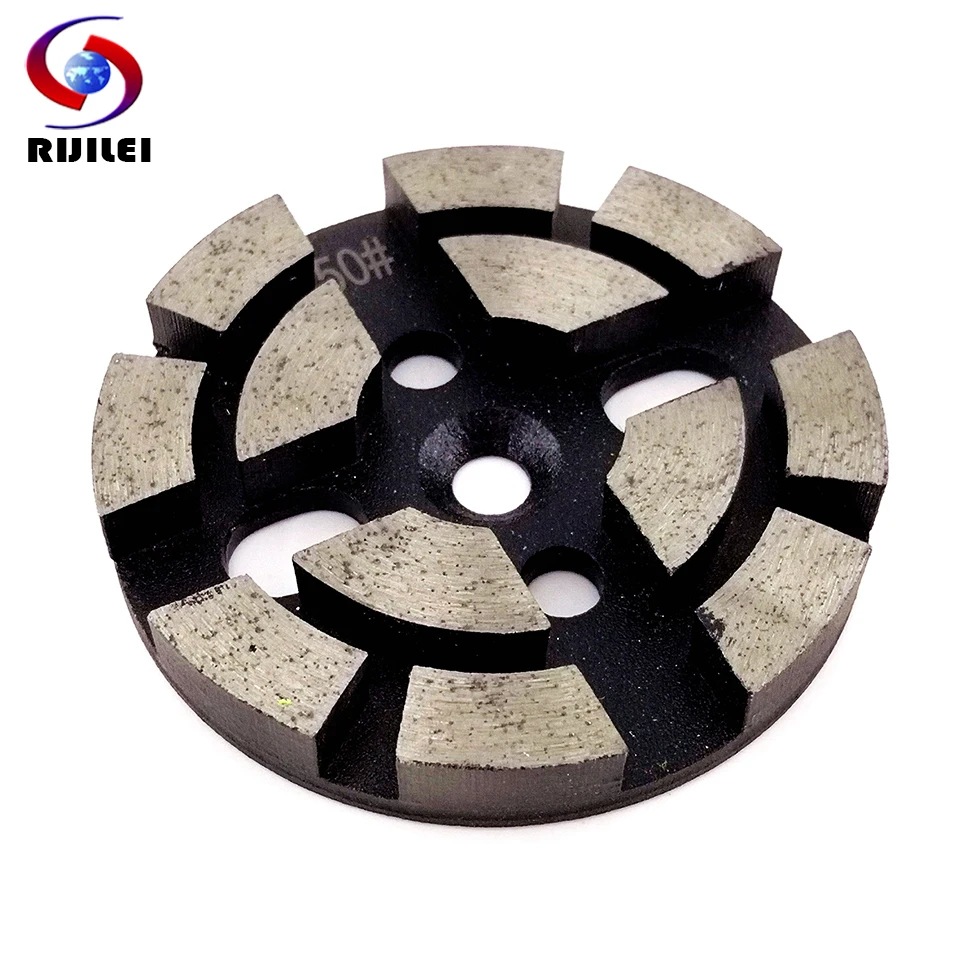 RIJILEI 3PCS/Set 4inch Diamond Grinding disk for Concrete Terrazzo Diamond Grinding Shoes for Stone Diamond grinding plate ZJ01