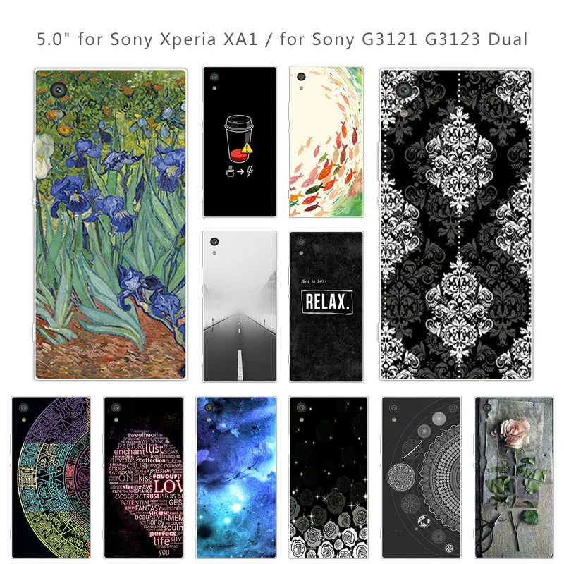 Soft Silicone For Sony Xperia XA1 G3121 G3112 G3123 G3116 Dual Marbles Back Cover Transparent TPU Capa Phone Cases |