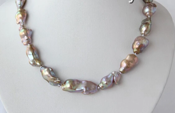 

hot sell new - HOT2721 baroque purple keshi reborn freshwater pearl necklace
