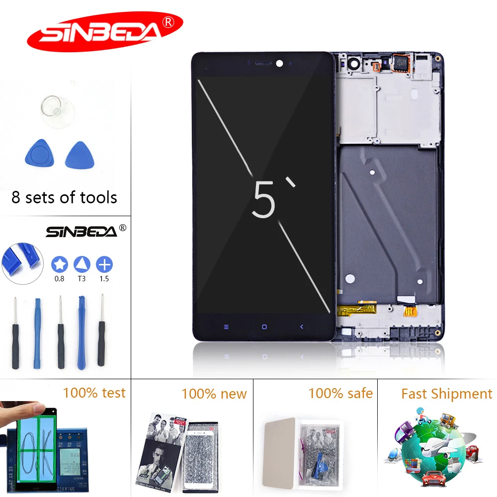 

5.0"Original LCD Display For XIAOMI Mi4i LCD TouchScreen Digitizer Assembly Replacement Parts MI 4I Display with Frame