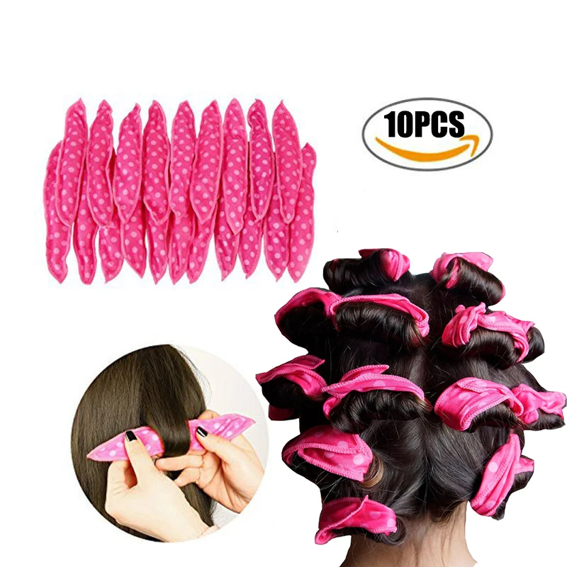 

New 10PCS/lot Hair Curlers Soft Sleep Pillow Hair Rollers Set Sponge Flexible Foam Spiral Magic Hair Care DIY Hair Styling Tools
