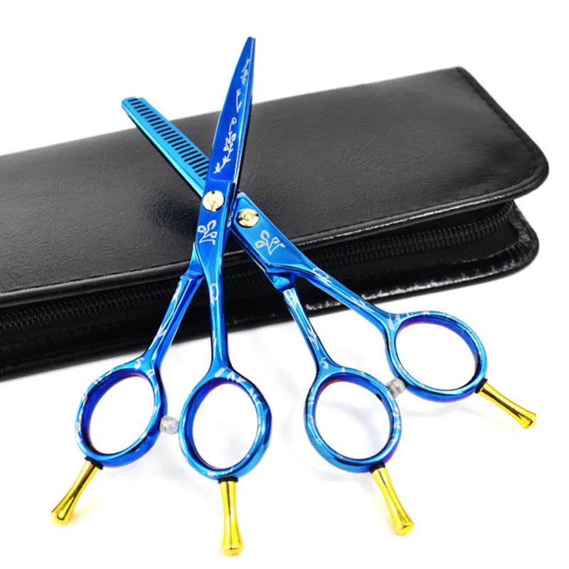 

Hot Sal 2 Pcs PURC Professional 5.0 inch Hairdressing Shear Cutting Scissors & Haircut Thinning Scissor Stainless Steel Tool Set