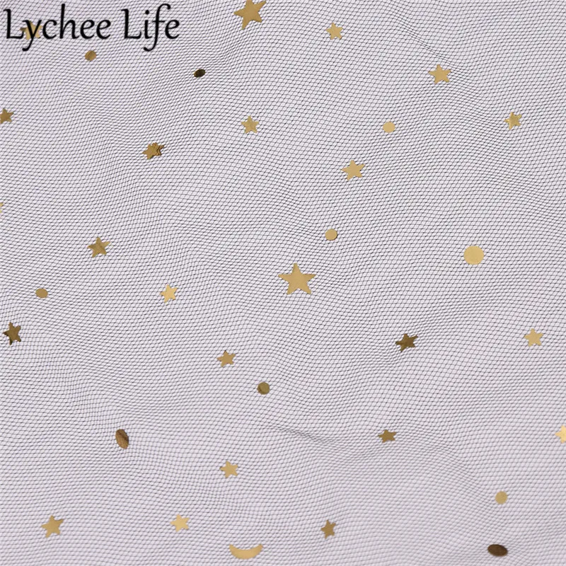 Lychee Life Star Moon марлевая ткань 150 см цветная сетчатая кружевная ткань сделай сам ручная работа швейная одежда аксессуары для свадебного платья