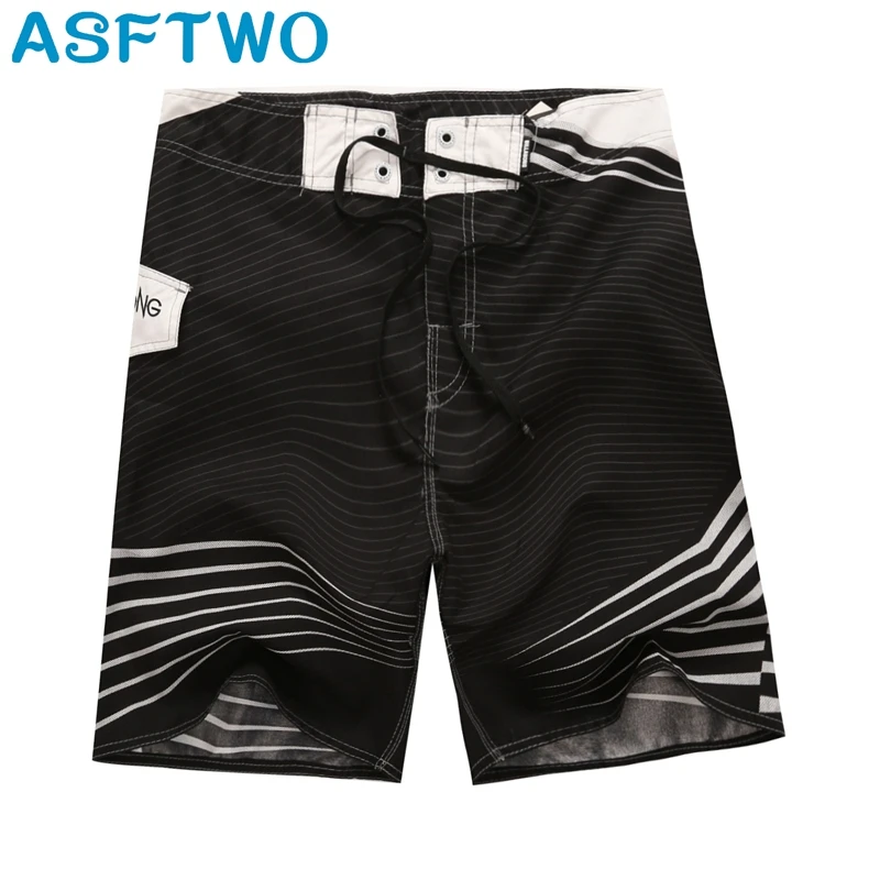 

ASFTWOTrunks For Mens Bermuda Printed Beach Shorts Quick Dry Polyester Various Design Surf Shorts Male XL XXL