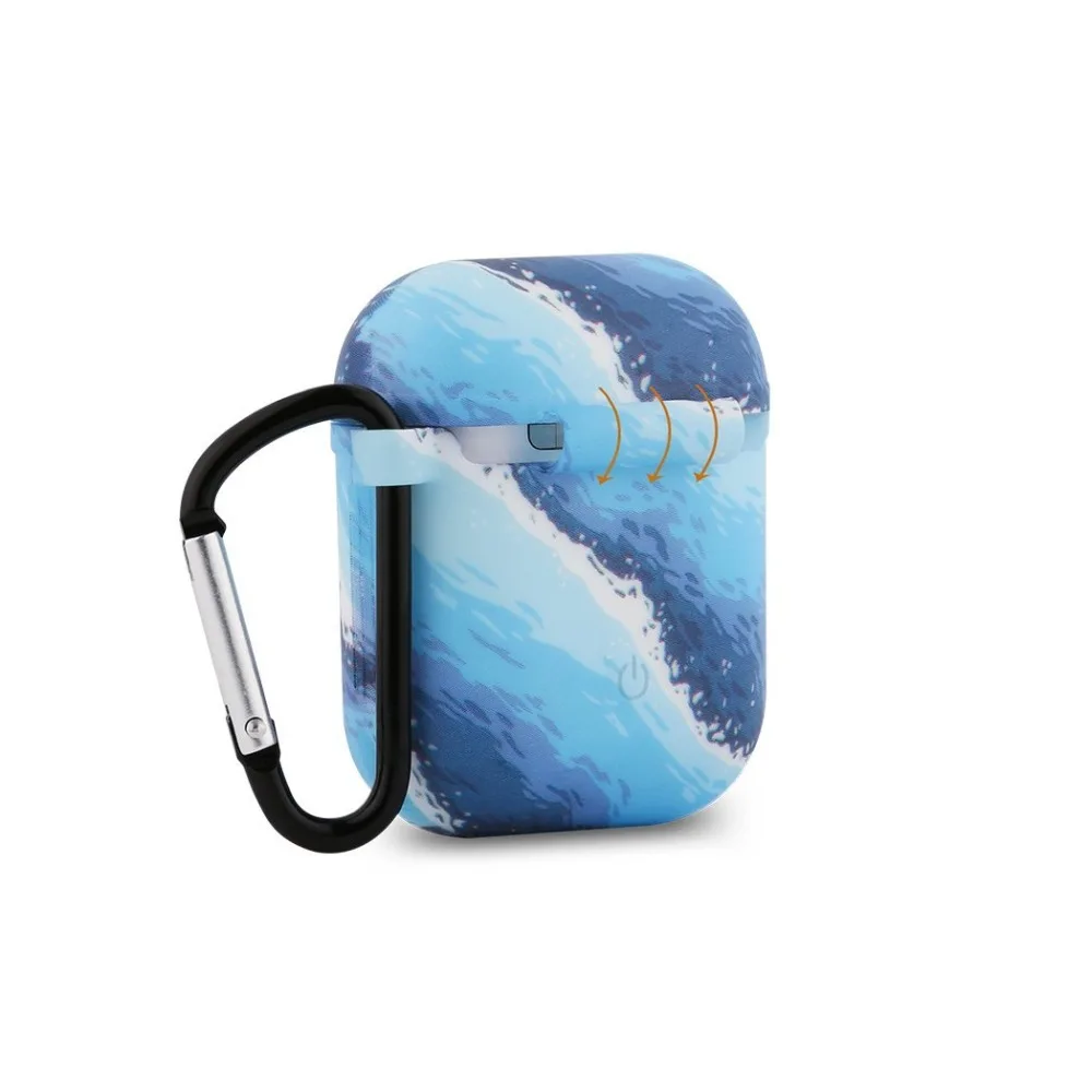 SKU-N11 силиконовый защитный чехол с металлическим брелком для Apple AirPods