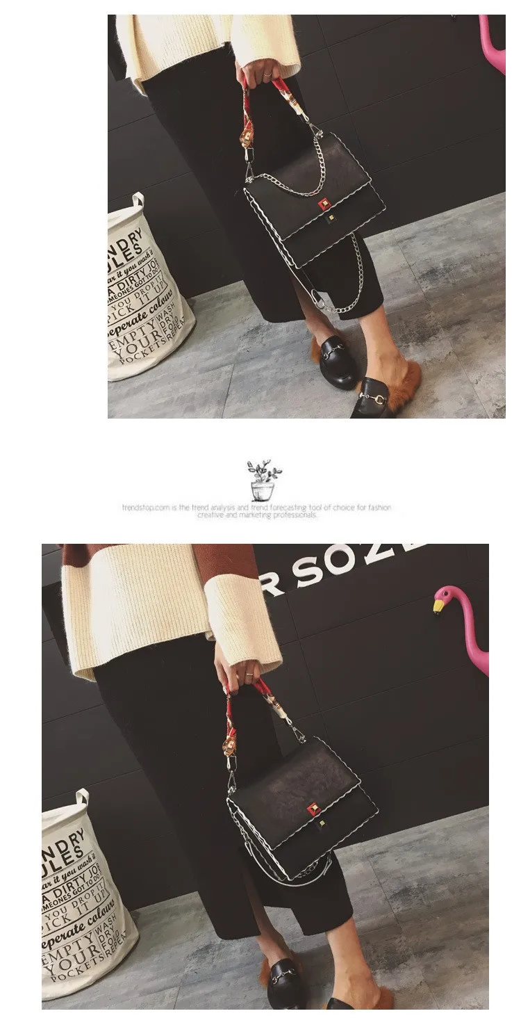 8 Women Handbags Autumn And Winter New Scarf Small Square Package Korean Fashion Multi-layer Packet Chain Shoulder Messenger Bag