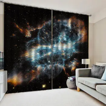 

2pcs 75x166cm Cosmos Black Hole Light Blocking Waterproof Window Curtain Decor Fashion