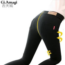 Woman Fur Jeans Tights Pencil Pants Girls Slim Femme Pantalon Leggins Mujeres Del Deporte High Waist Woman Workout Pants