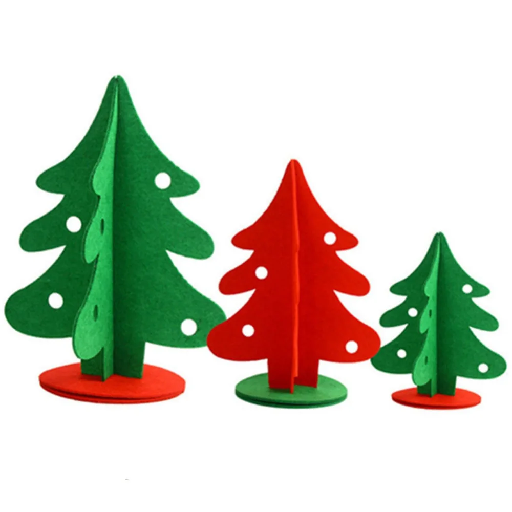 2 Pcs Lot Non Woven Christmas Tree Three Dimensional Mini Xmas 2 Pcs Lot Non Woven Christmas Tree Three Dimensional Mini Xmas Home Table Window Decorations Artificial Trees In From Garden