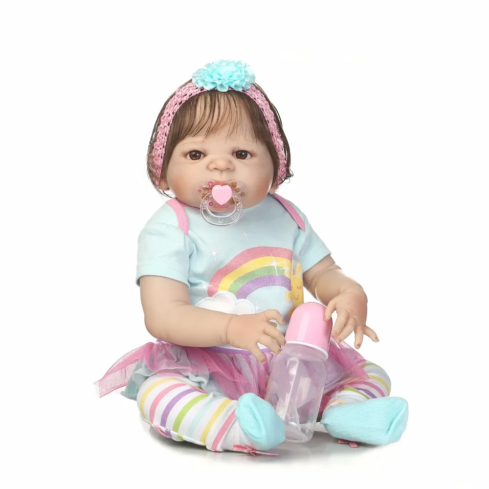 NPK реалистичные силиконовые Reborn Baby Menina Alive 23 ''Новорожденные куклы полностью виниловые игрушки для тела reborn bebe настоящие детские игрушки
