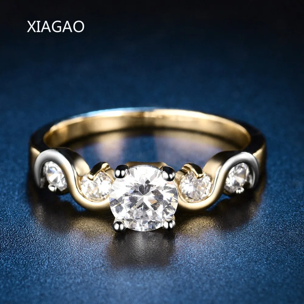 

XIAGAO Fashion Ringen Jewelry for Women Wedding Engagement Finger Ring Female Gold Color Rhinestones Flower Bague Femme ZR588
