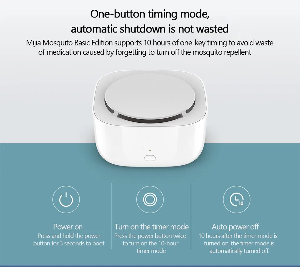 2019 New Xiaomi Mijia Mosquito Repellent Killer Fan Drive Volatilization Timing mode Auto shut-down with LED light use 90 days07