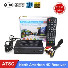 USA Market Digital TV Converter Box Media Player 1080P AC-3 ATSC Terrestrial Broadcast Tv Receiver For Canada/South Korea/Mexico