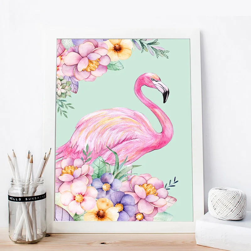 Floral Unicorn Flamingo Wall Art Well Pick