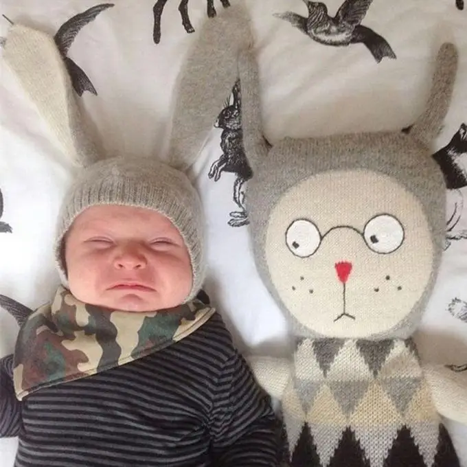 TELOTUNY baby beanie зимняя шапка вязаная крючком для мальчиков и девочек с ушками От 8