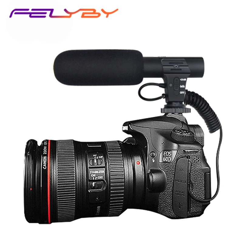 FELYBY MIC 05 профессиональный конденсаторный микрофон DSLR для интервью и