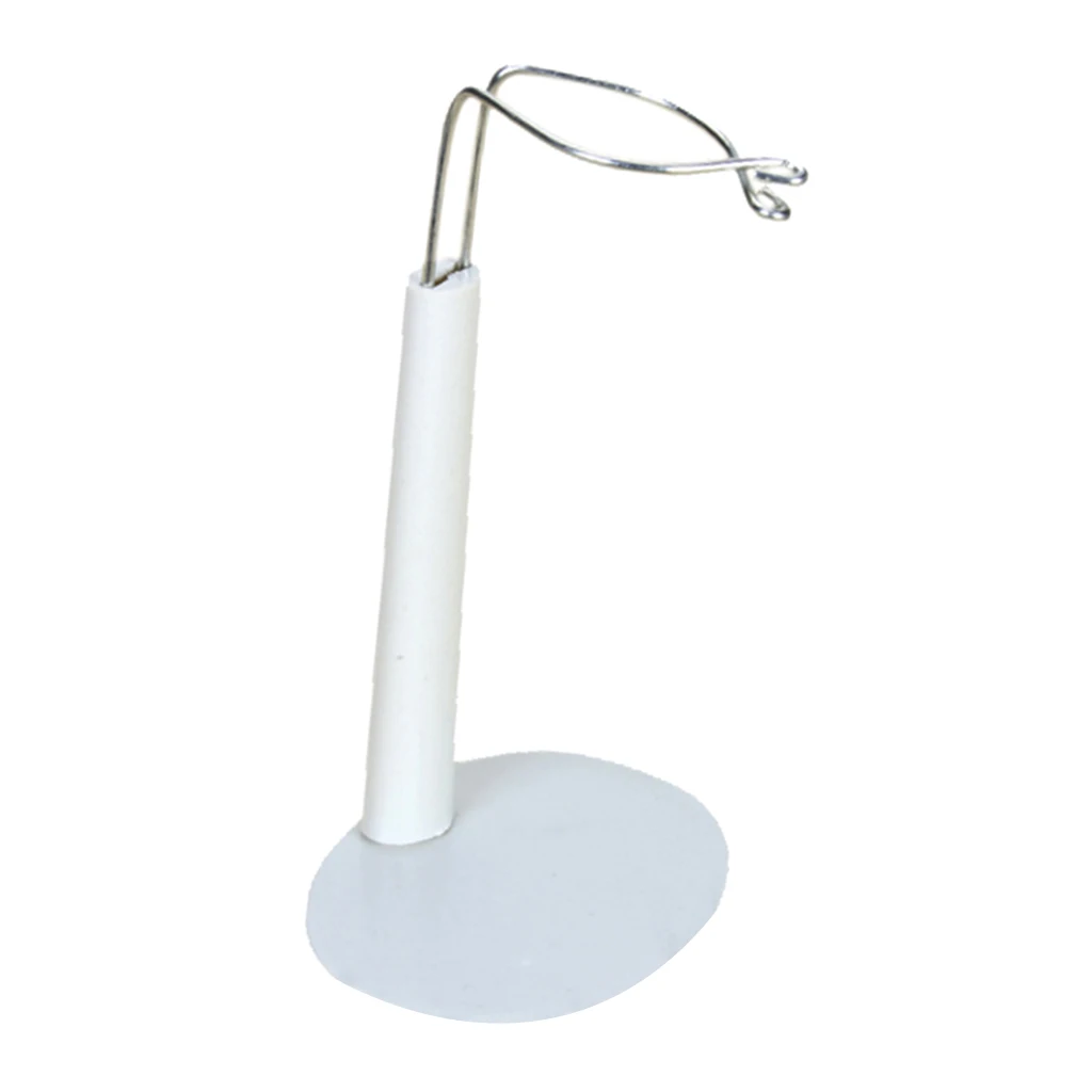 Adjustable design White Adjustable Doll Stand Display Holder15-21cm  metal doll stand with plastic base