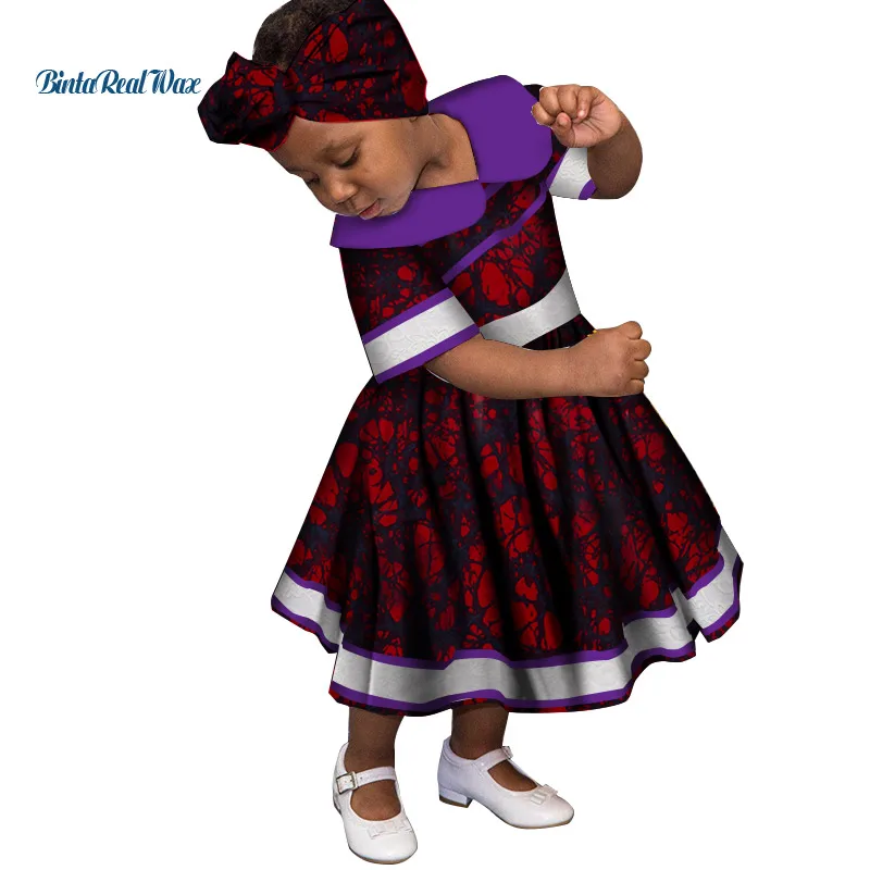 Милый комплект для девочек с воротником в стиле «Питер Пэн»; кружевные платья в африканском стиле фут Африканский принт платья "Анкара" для детей в африканском стиле Костюмы WYT246
