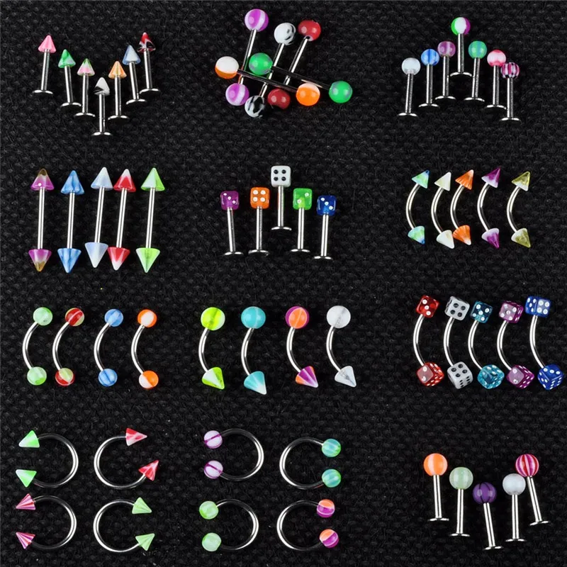 

Wholesale 60pcs/lot Lip Labret Eyebrow Piercing Tragus Earring Fake Nose Rings Septum Clip Body Pircing Jewelry