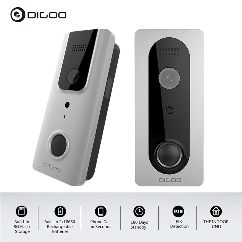 Digoo SB-XYA обновление Беспроводной Full HD bluetooth wifi видео дверной звонок Pro умный дом PIR сенсор перезаряжаемый дверной Звонок камера телефон